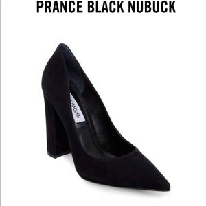 Steve Madden Prance Black Nubuck Heels